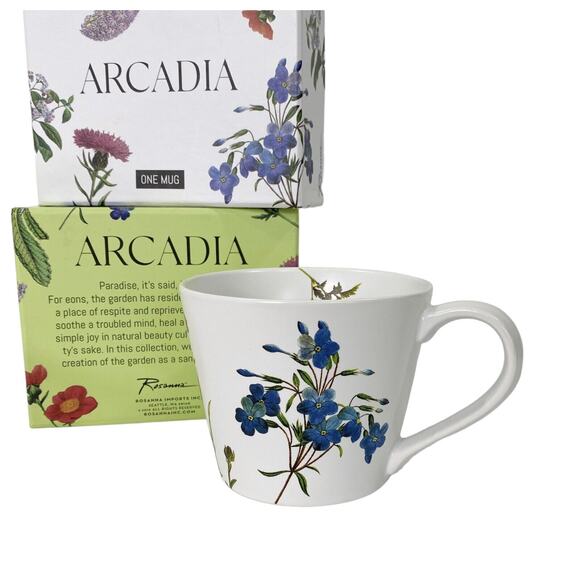 Rosanna Arcadia Coffee/Tea Mug Floral Botanical 14 oz in Gift Box - Picture 1 of 12